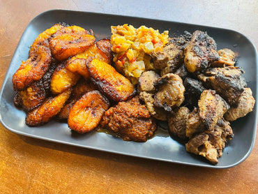 Plantain et gbolan (agneau)