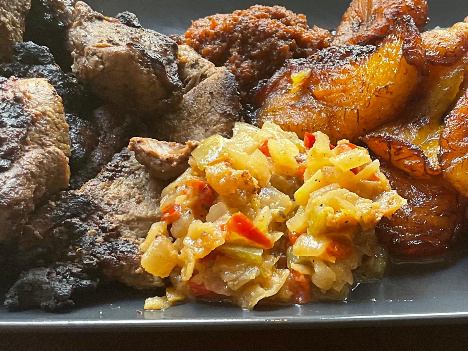 Plantain et gbolan (agneau)